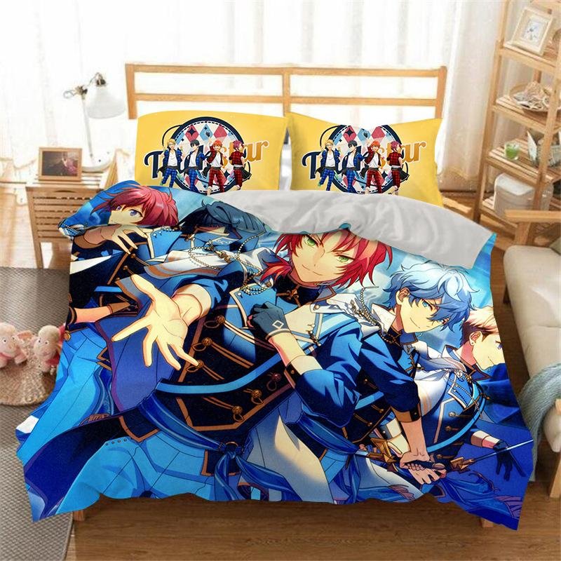 Ensemble Stars Bedding Set Bed Quilt Cover Pillow Case Home Use