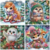 (US Local)4pack Xmas Animal-Crystal Rhinestone Diamond Painting(30x30cm)