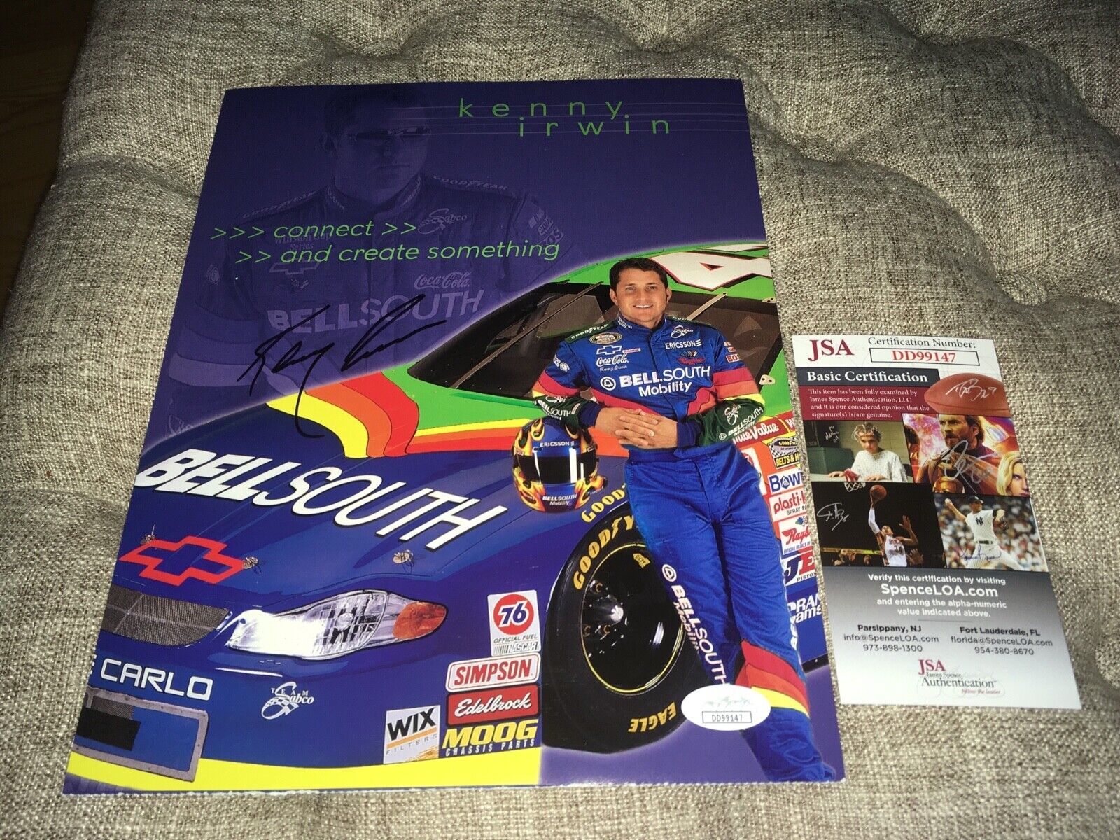 Kenny Irwin NASCAR Racing 8.5x11 Promo Photo Poster painting Card Deceased JSA Certified