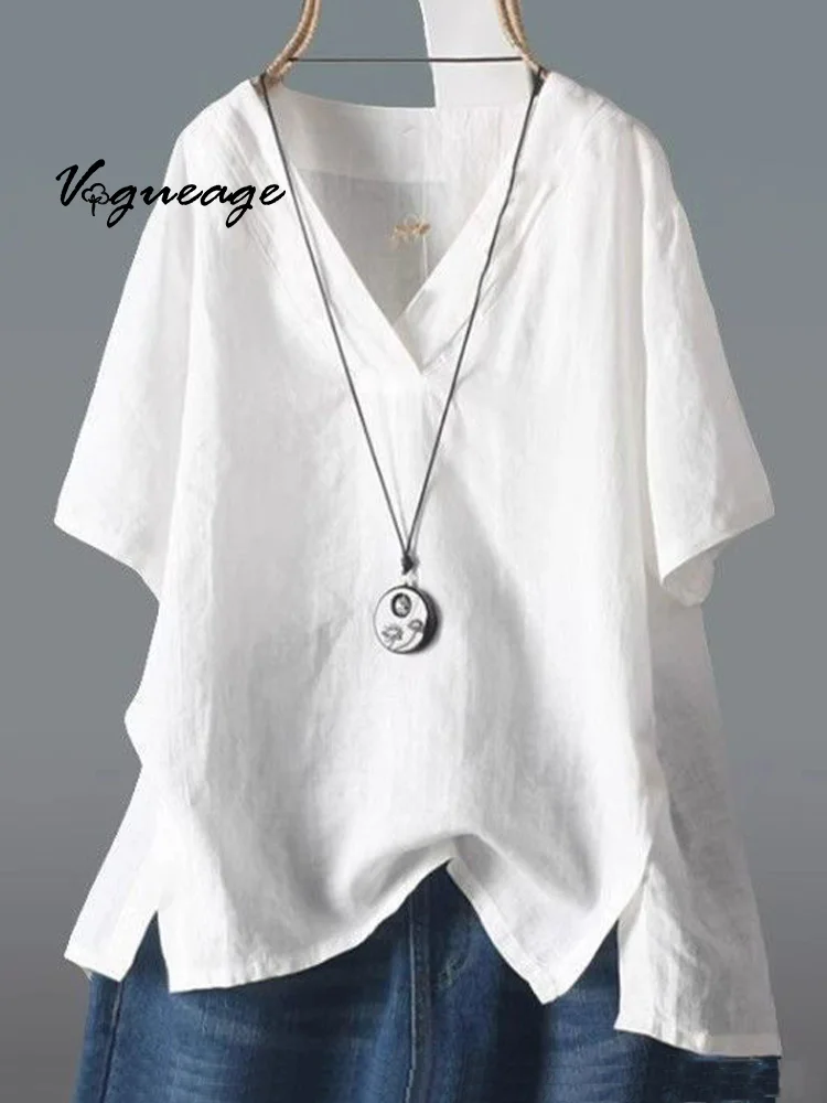 Solid Color Loose Art Slim Women's Casual Cotton And Linen Shirt