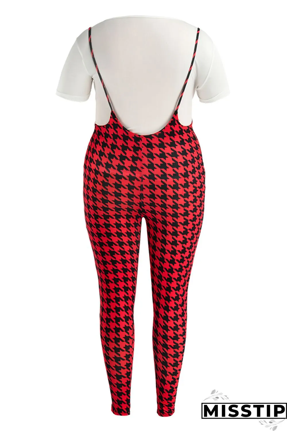 Pink Fashion Casual Letter Plaid Print Basic O Neck Short Sleeve Two Pieces