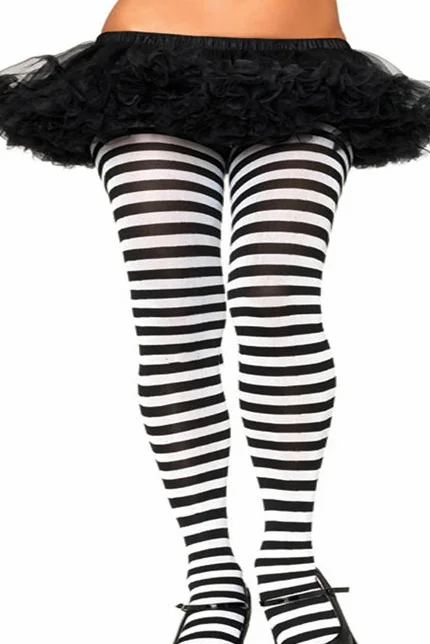 Halloween Costumes Striped Print Pantyhose Long Stockings 2024 - Xpluswear
