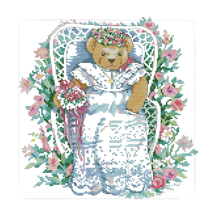 14CT Joy Sunday Stamped Cross Stitch - Garden Bride(33*32cm)