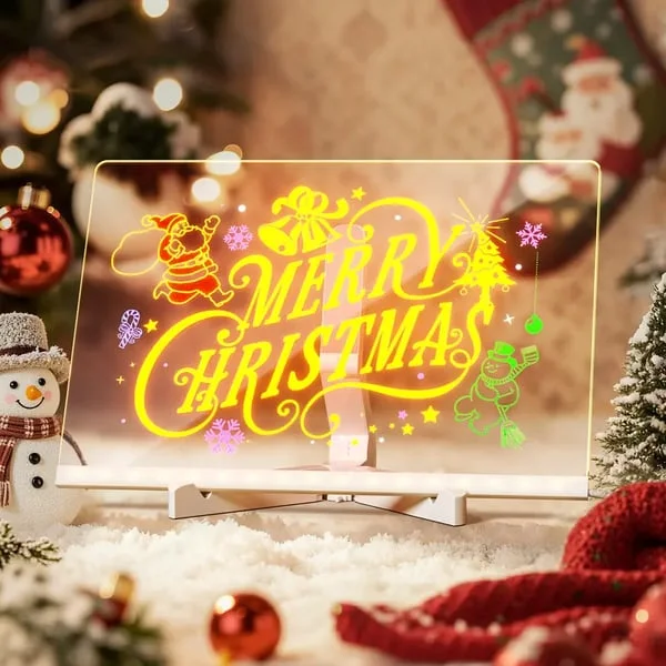 🎄🎁Kinder LED-Zeichentafel, wiederbeschreibbar und wiederverwendbar.