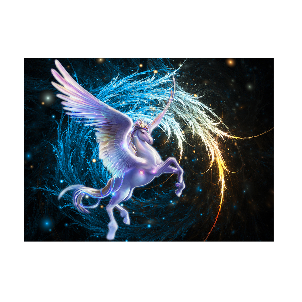 

40*30CM - Fly Horses - Special-Shaped Drill Diamond Painting, 501 Original