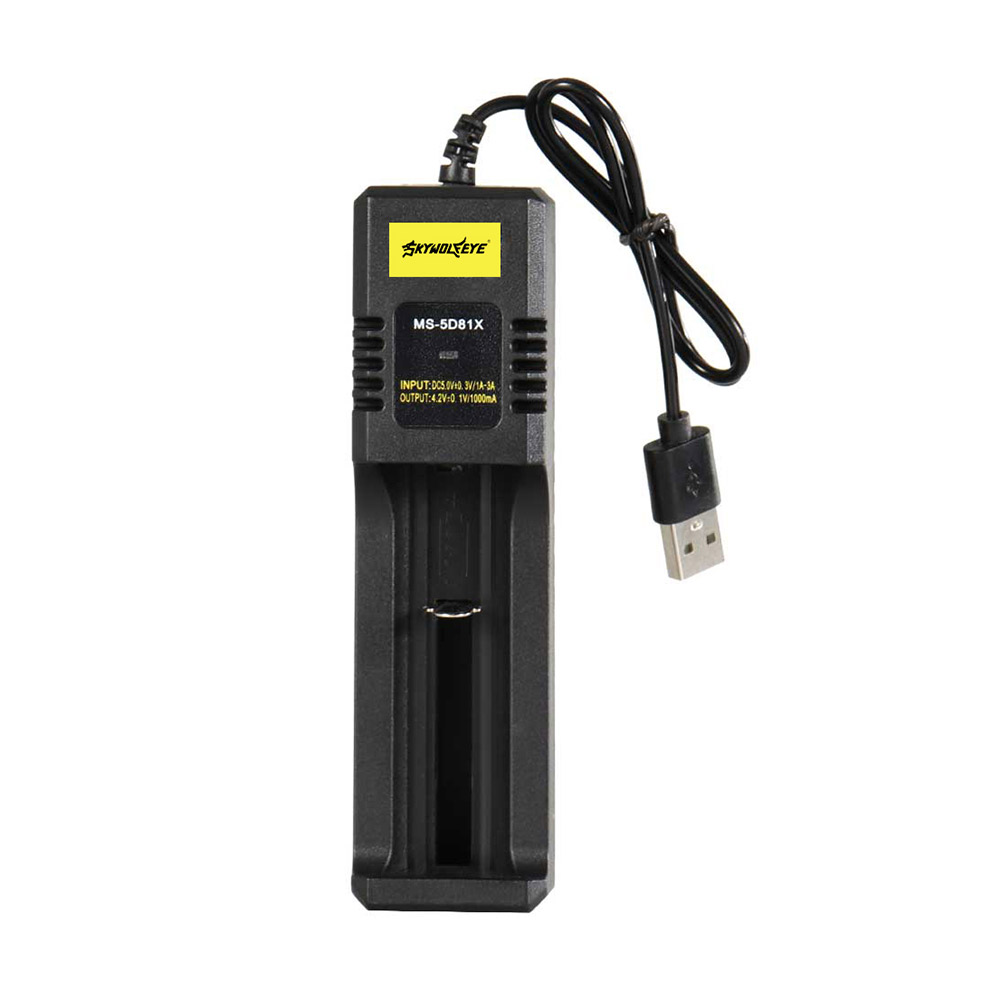 

Skywolfeye USB Charger Adapter for Li-ion 18650 26650 16340 14500 Battery-Flash Light, 501 Original