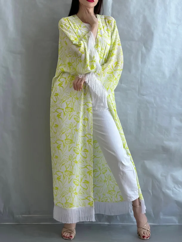 Stylish Floral Tassel Dress Robe-inspireuse