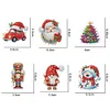 6Pcs Diamond Painting Acrylic Christmas Fridge Stickers Magnets Decals for Home Decor