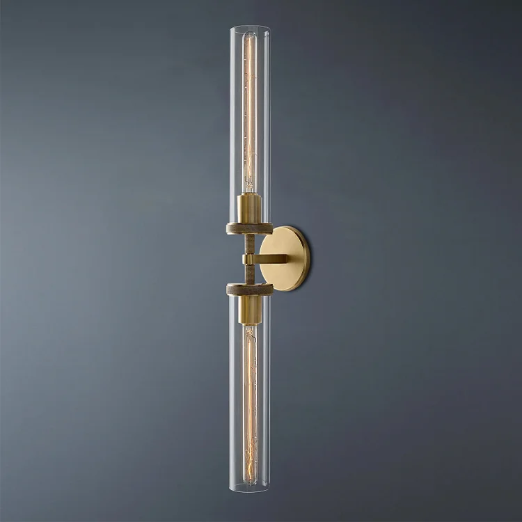 Modern Symmetry Long Torch Knurled Grand Linsar Wall Sconce Vjlight