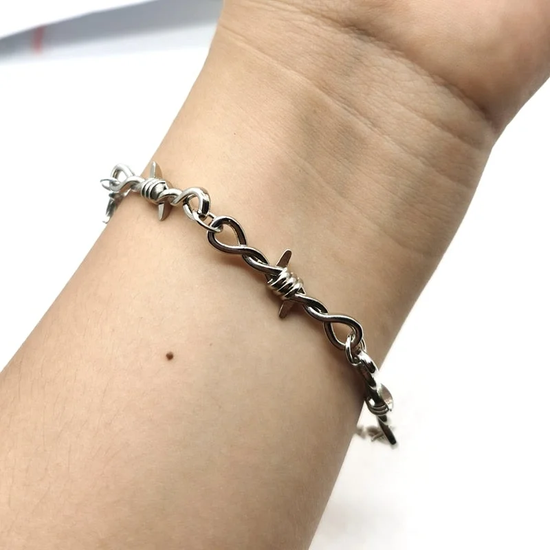 Christmas Gift Small Wire Brambles Iron Unisex Choker Bracelet Women Hip-hop Gothic Punk Style Barbed Wire Little Thorns Bracelet Choker Gifts
