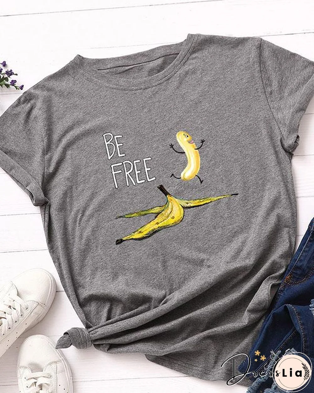 Be Free Print Short Sleeve T-Shirt