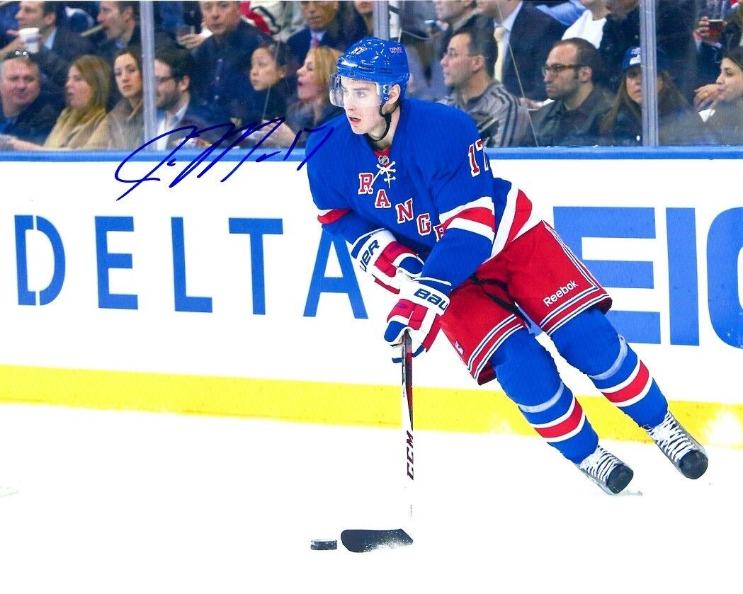 Autographed JOHN MOORE New York Rangers 8x10 Photo Poster painting- w/COA