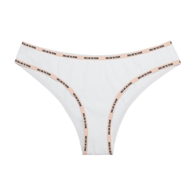 GIRLS ARE THE FUTURE Letter Trim Panty  