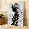 DIY Pearl Painting Veil Girl for Home Decor with Frame(30x40cm)
