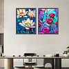 Combo Kit（2PCS)-Diamond Painting-DIY DIY Full Round Drill Glass Roses Flower (30*40CM)