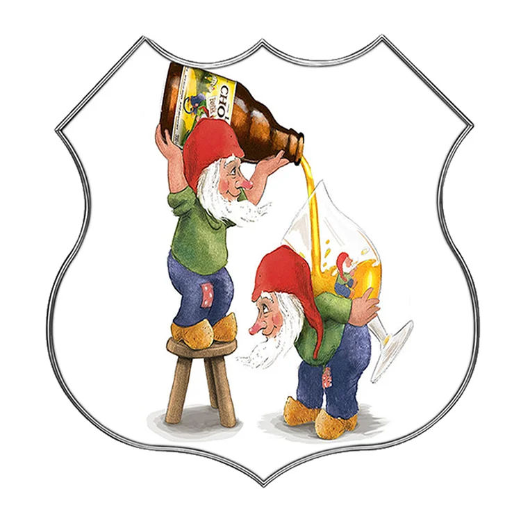 Houblon Chouffe - Shield Vintage Tin Sign - 11.8x11.8inch