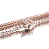 14K White Gold Marquise Cut & Round Cut Lab Diamond Three Prong Buckle Tennis Bracelet