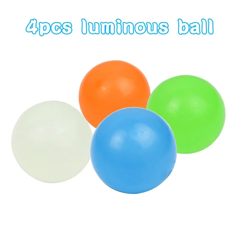 4.5cm Luminous Balls High Bounce Glowing Stress Ball Sticky Wall Home Party Decoration Kids Gift Anxiety Toy Glow in the Dark