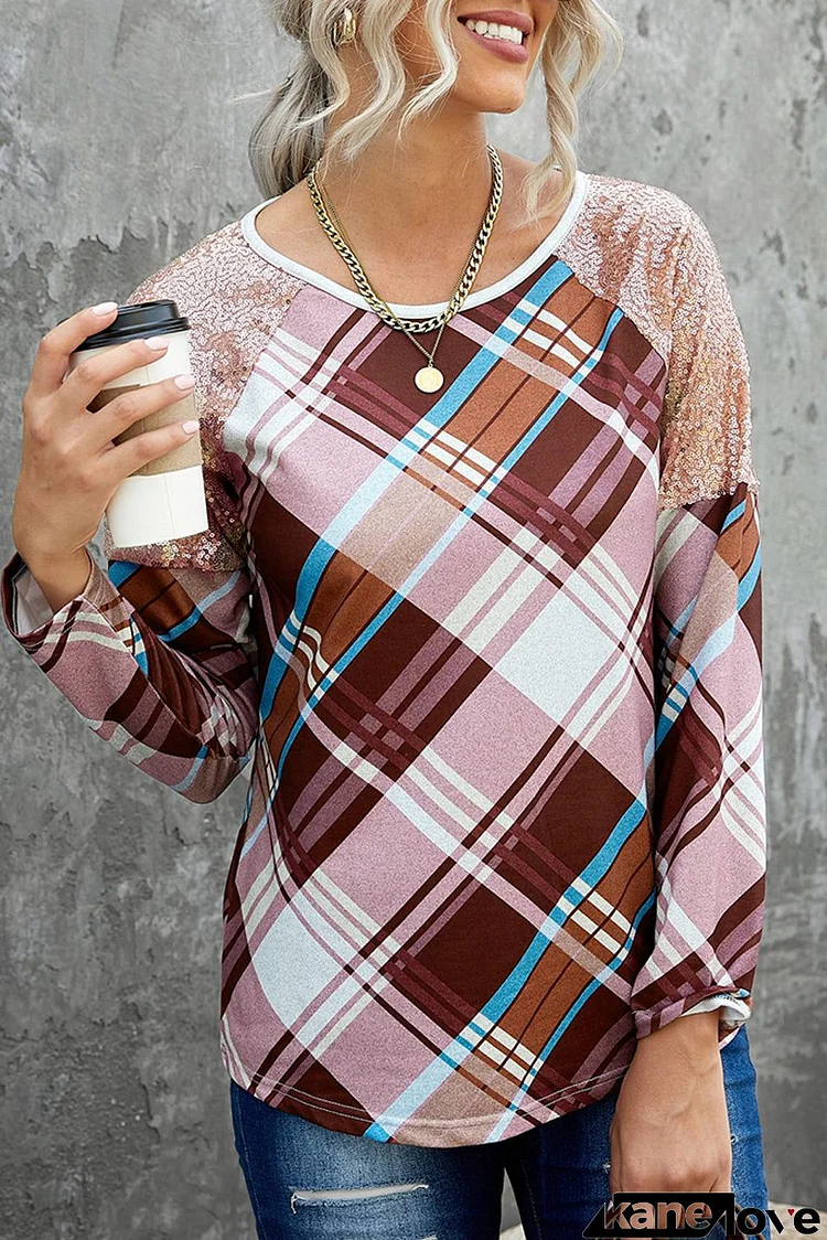 Plaid Long Sleeve Top