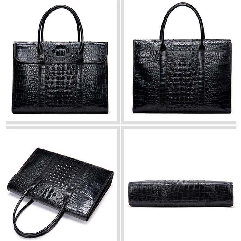 Casual Business Crocodile Leather Multipurpose Large Capacity Briefcase Handbag