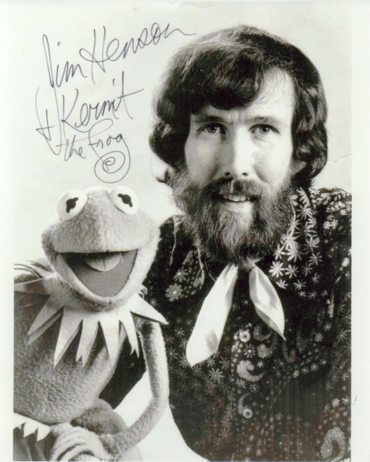 JIM HENSON & KERMIT THE FROG - MUPPETS Signed Autographed 8x10 Reprint Photo Poster painting #1