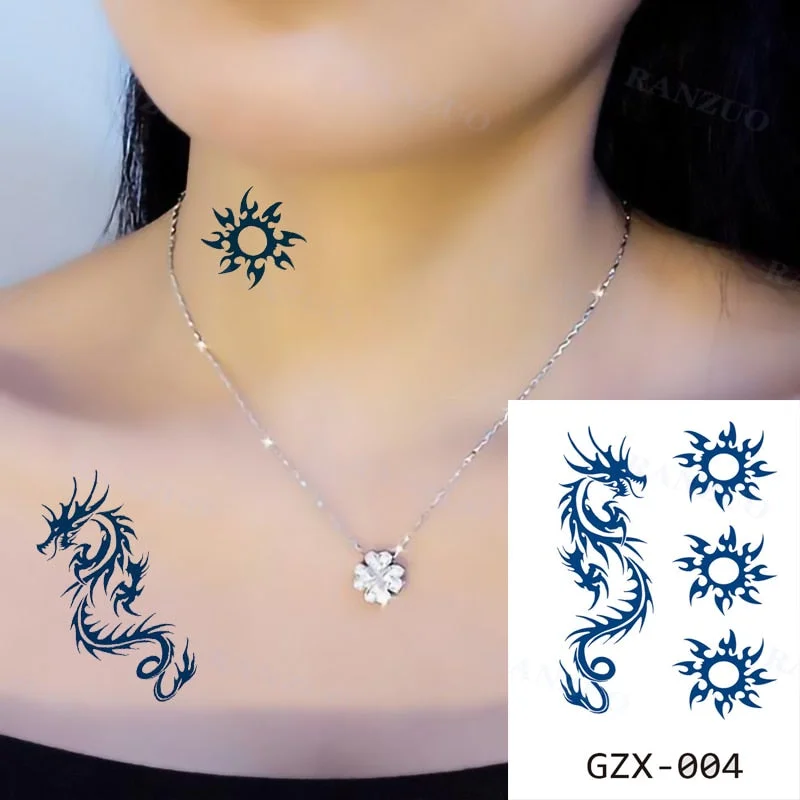 Waterproof Temporary Tattoos Stickers Temporary Tattoo for Women Men Fashion Art Tatoo Sticker Chest Stickers Neck Tattoo Fake