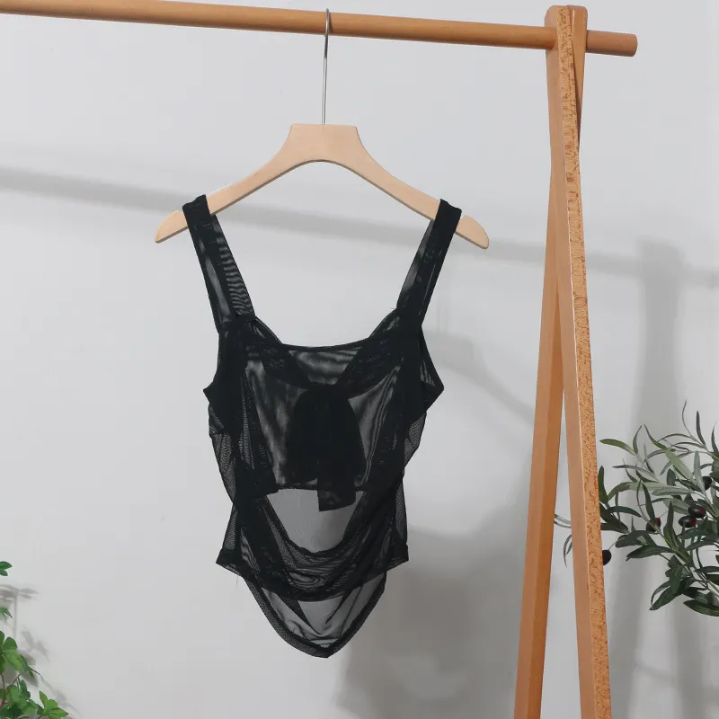 Churchf Hottie Tie Dye Irregular Sleeveless Small Sleeveless Sleeve Strip Back Strap Bow Strap Bow Blouse 8757