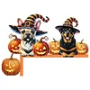 (US Local)Halloween Dog Diamond Art Door Right Angle Sign for Indoor Outdoor Wall