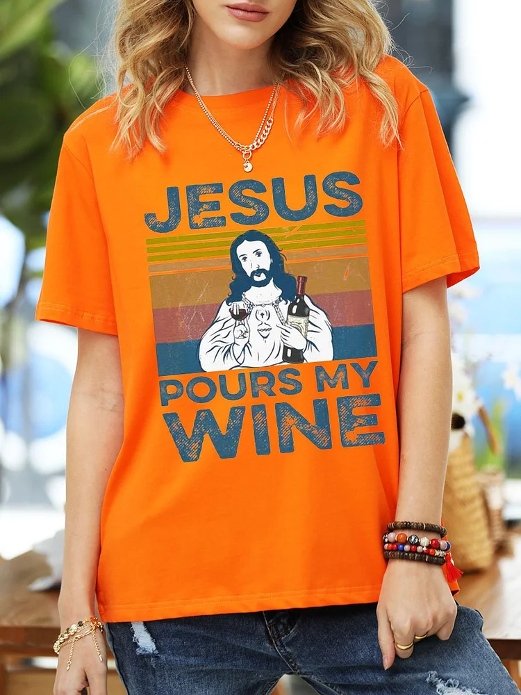 Bestdealfriday Jesus Pours My Wine Vintage T-Shirt