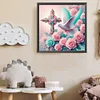 (40*40cm)Cross Rose Dove - Full Round Drill Diamond Painting