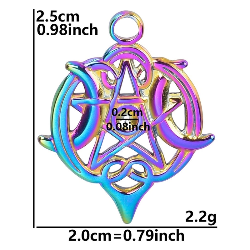 1 Piece 25x20mm Hole 2~2.9mm 304 Stainless Steel 18K Gold Plated Pentagram Pendant