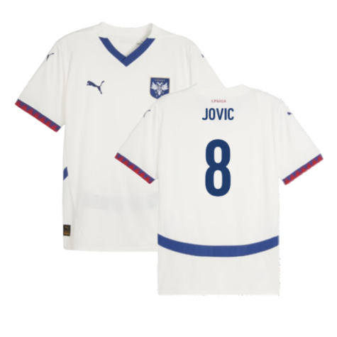 Maillot Serbie Luka Jović 8 Extérieur Euro 2024