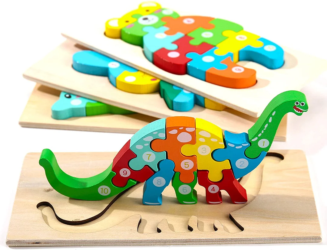 Montessori Wooden Puzzles (4 Pack)