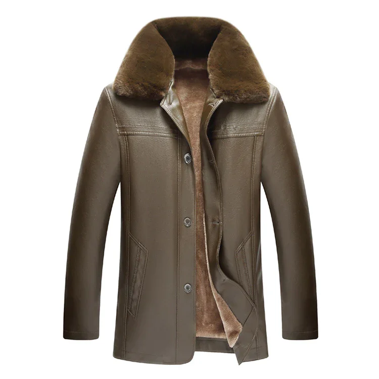 Men's Winter Warm Fur Collar Plush Jacket