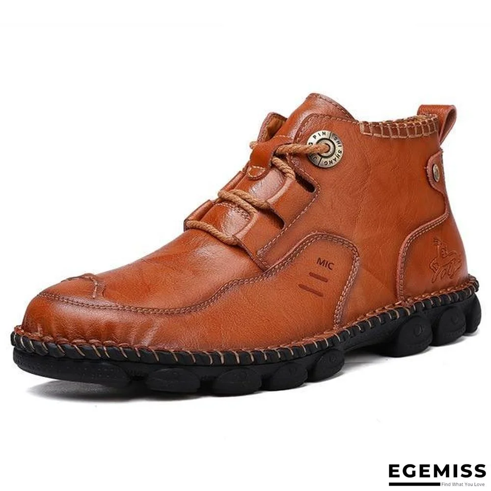 Men Work Boots Leather Man Ankle Boots Men's boots Autumn Men Shoes Casual Shoes Big Size | EGEMISS