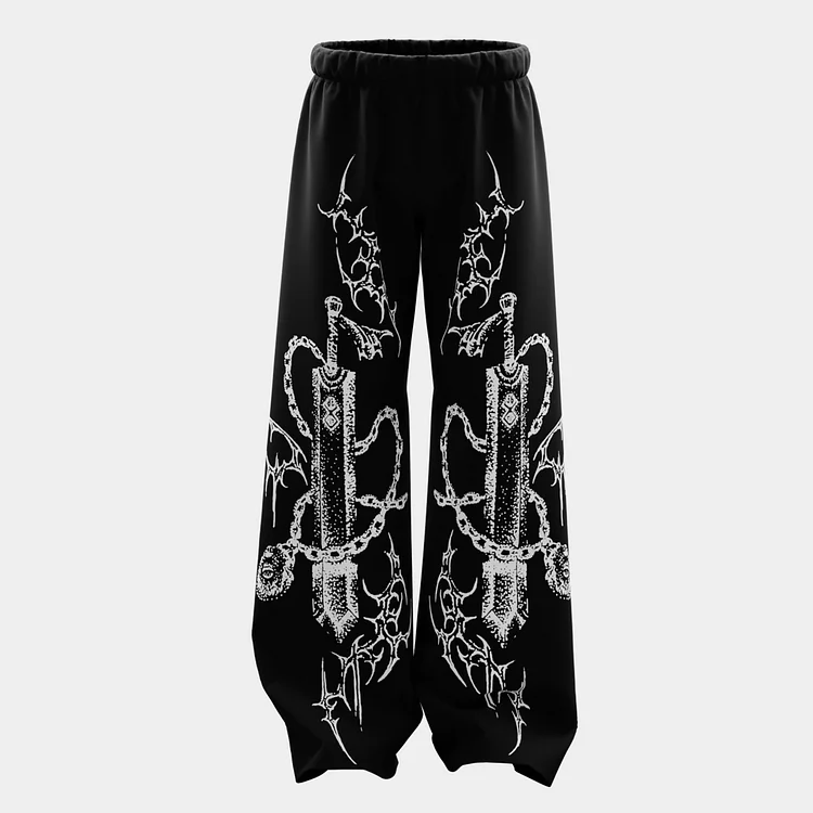 Black Toji Straight Fit Baggy Pants