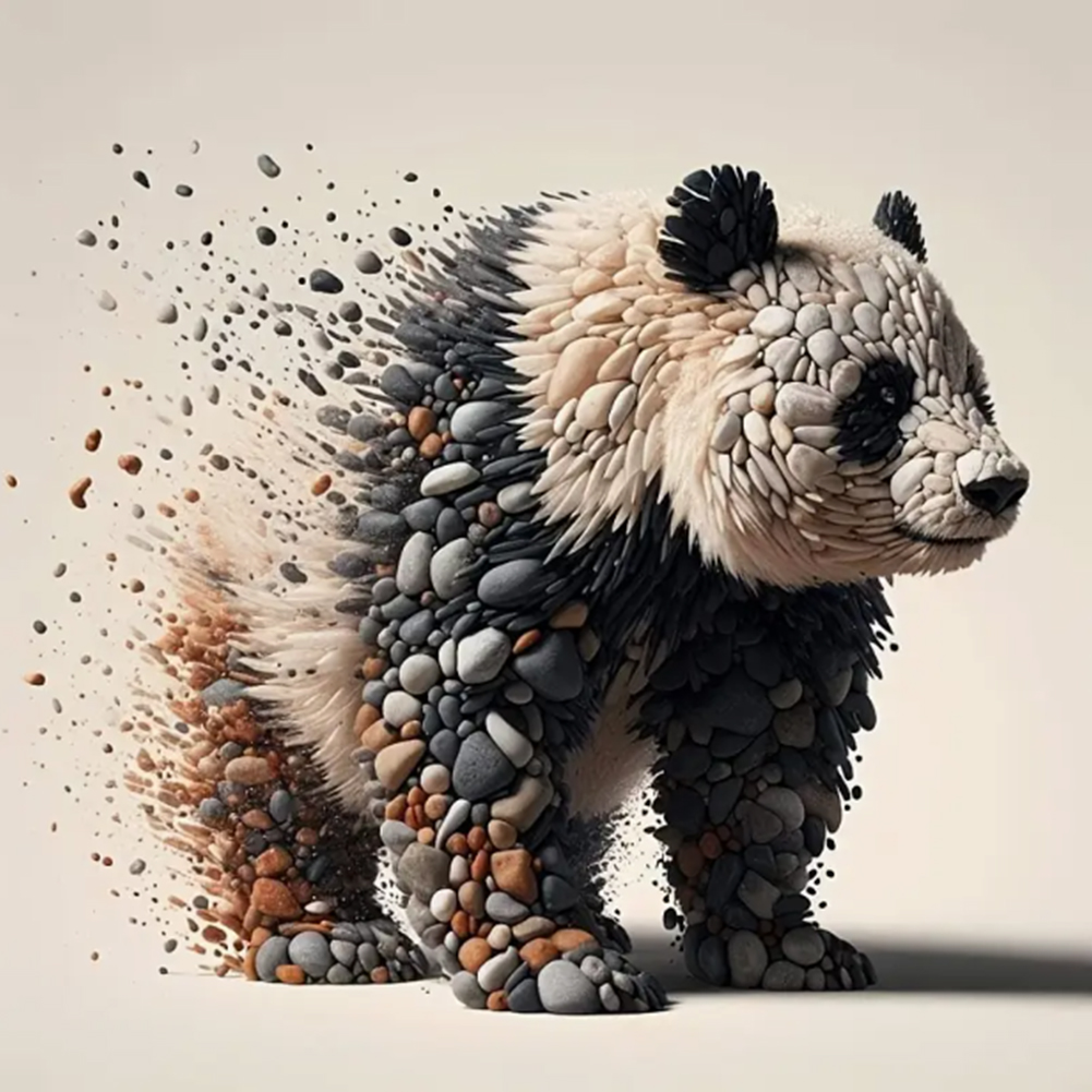Stone Art Panda 30*30cm(canvas) full round drill diamond painting