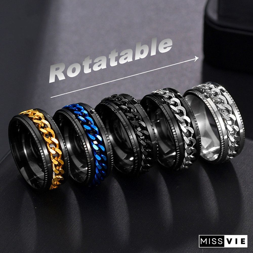 Men rings  Titanium steel rings for men  Stainless steel rings for women  Fashion rings  Rotatable rings