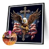 Diamond Painting-5D Full Round Drill American Eagle Cross