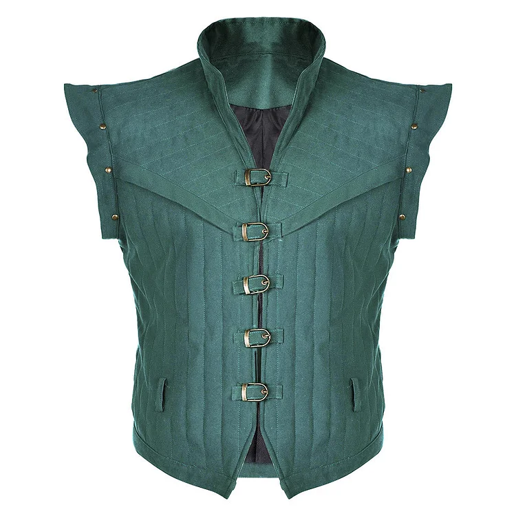 Tangled Flynn Rider Medieval Green Waistcoat Outfits Cosplay Costume Halloween Carnival Suit