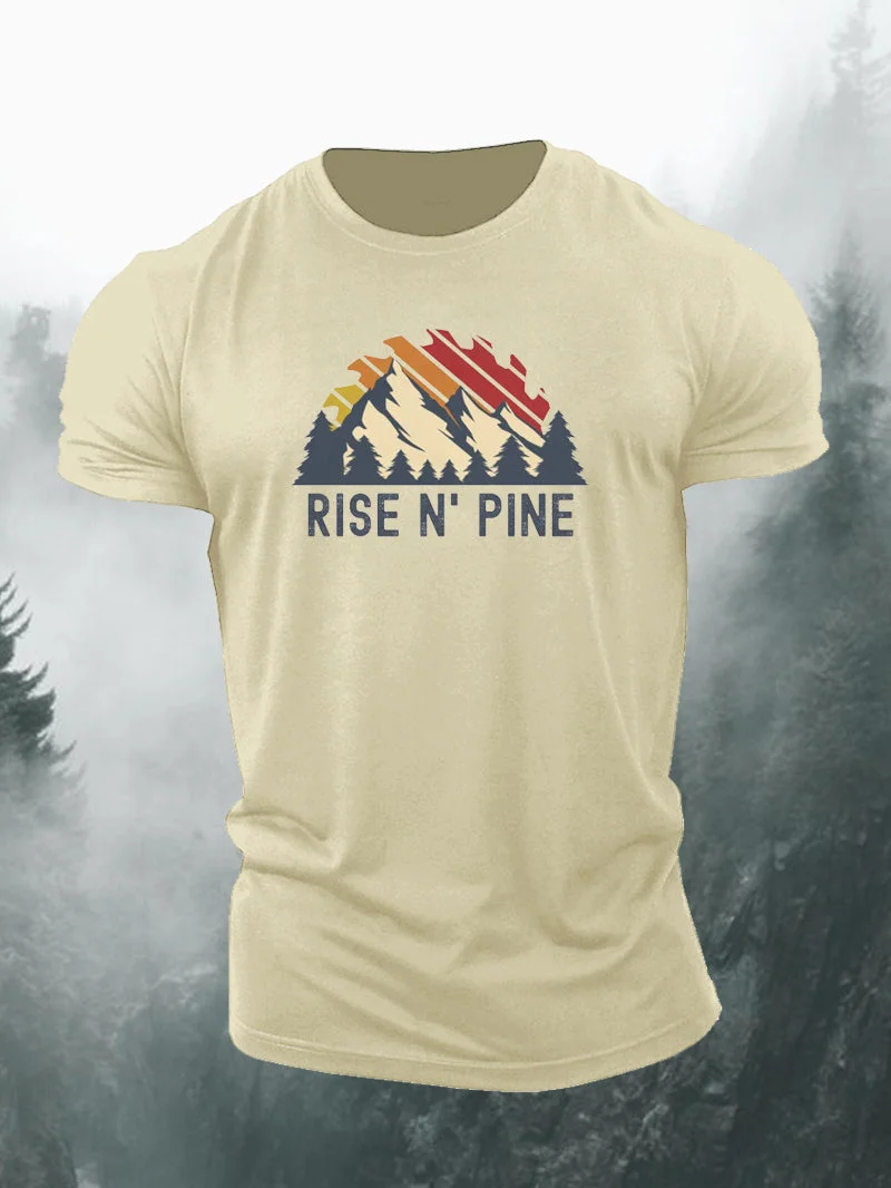 RISE N' PINE Letter Print Short Sleeve T-Shirt in  mildstyles