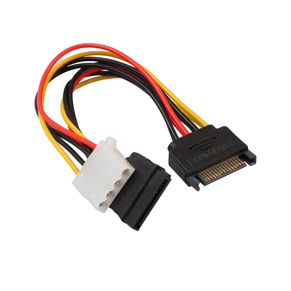 

15Pin Sata Male To 4Pin Ide Molex Female + Sata Female Power Cable, 501 Original