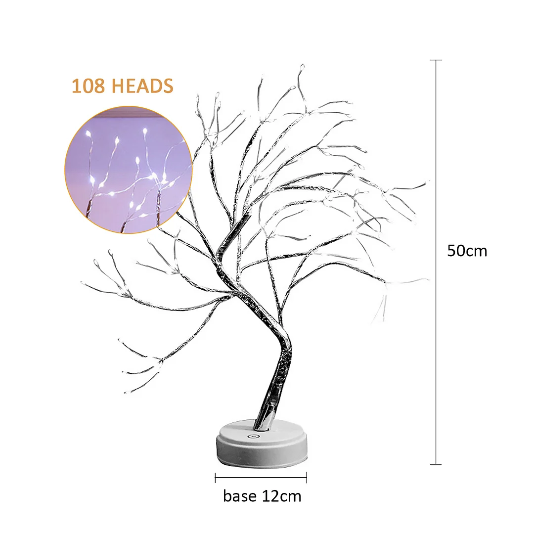 20 inch Tabletop Bonsai Tree Light, 108 LED Copper Wire Lamp (Warm White)