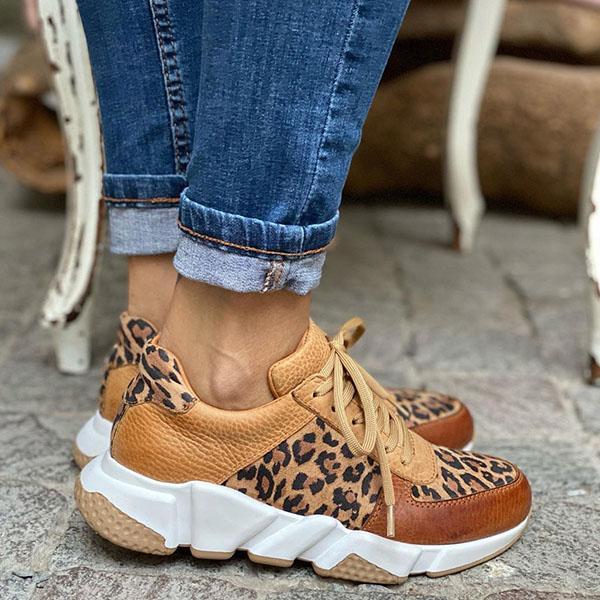 Melarey Leopard Lace Up Sneaker