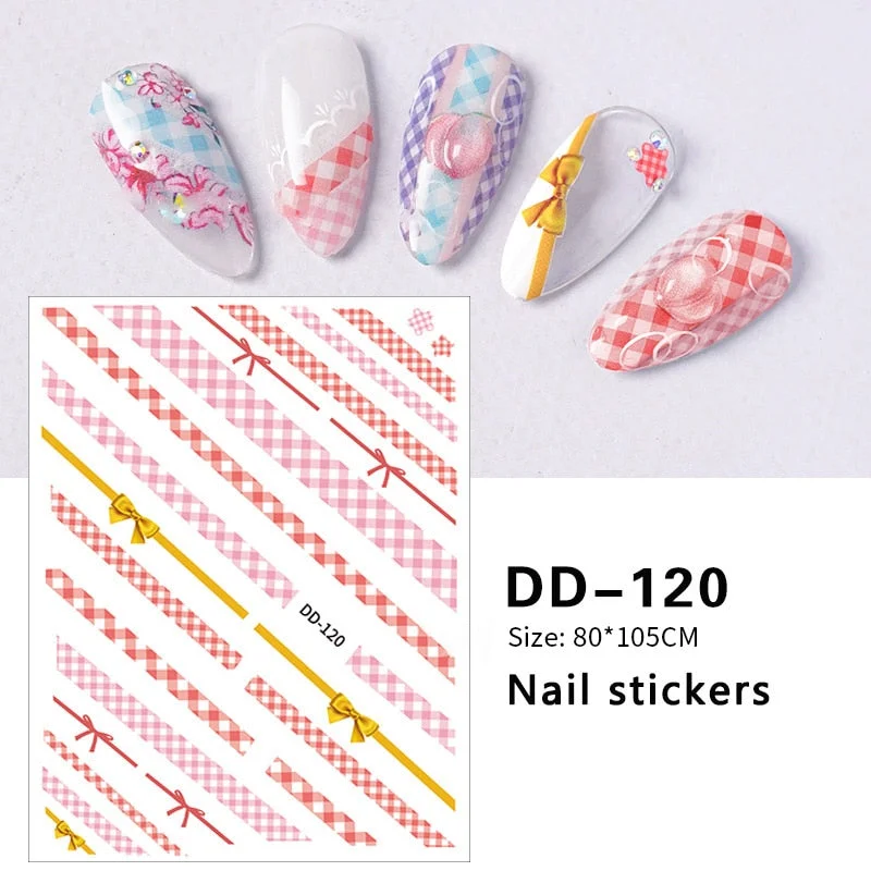 3D Rose Flowers Butterfly Sticker Sliders for Nails Elegant Leaf Floral Design Decals DIY Nail Art Decorations
