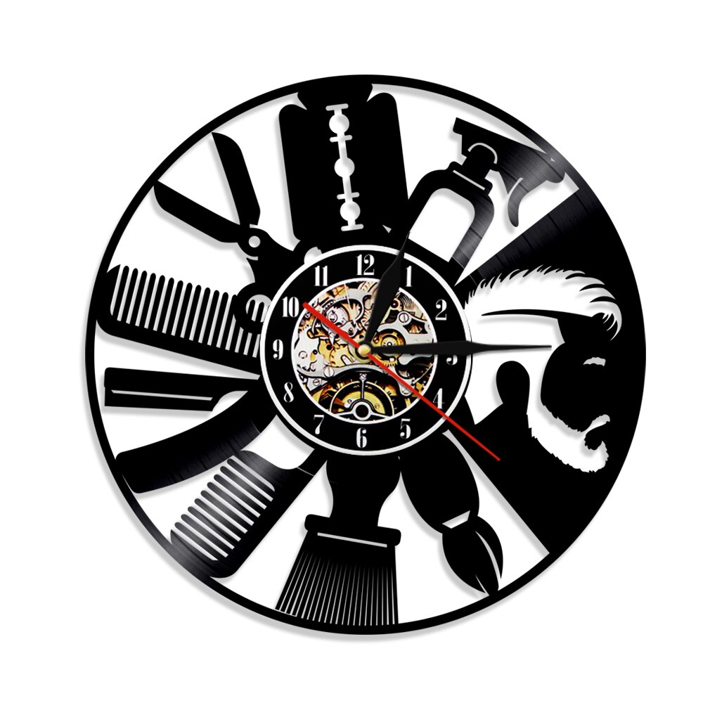 

Barber Shop - Vinyl Record Wall Clock - Without LED, 501 Original