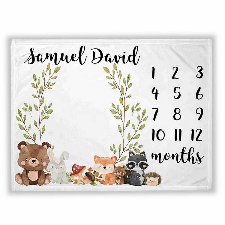 BlanketCute-Personalized Family Blanket with Your Baby Milestone | 01
