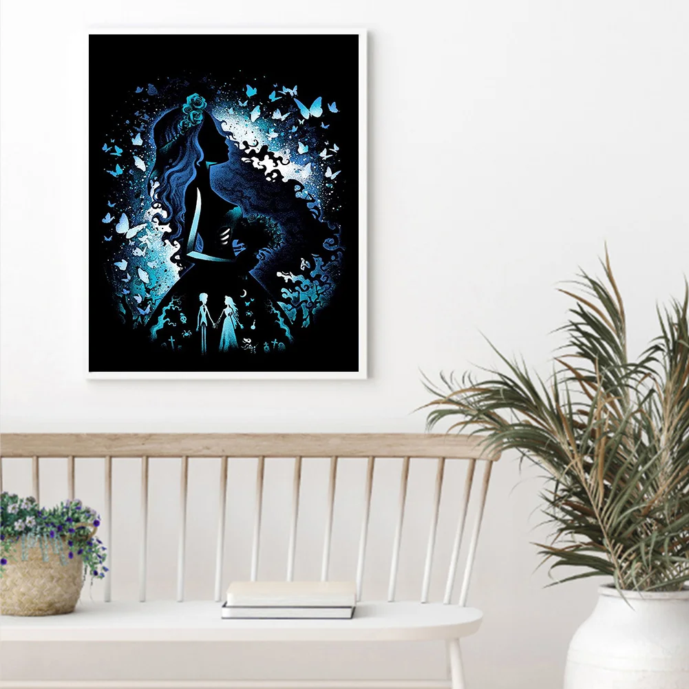 11CT Full Stamped Cross Stitch - Silhouette Series(Canvas|40*50cm)