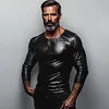 Men's Leather Round Collar Shirt by Inlyline