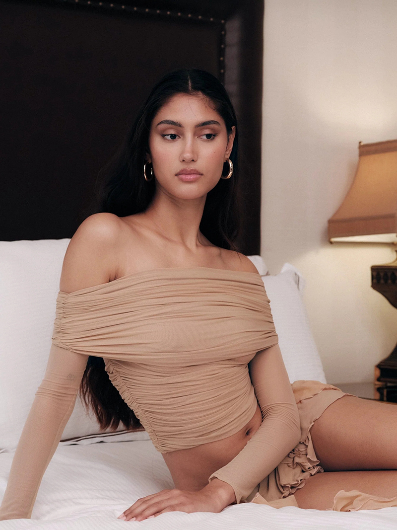 Cherie Lesli Dual Mini Skirt Mesh - Nude.jpg